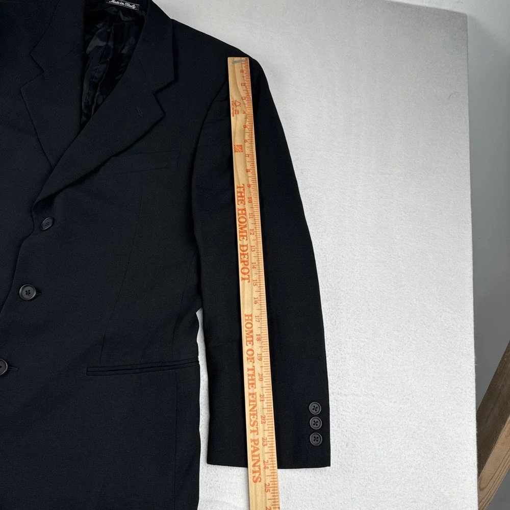 Giorgio Armani Mani Mens Black Blazer 40R 3-button Wool Italy Office Business